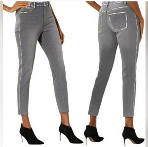 Soft Surroundings Gray Foil Jeans.